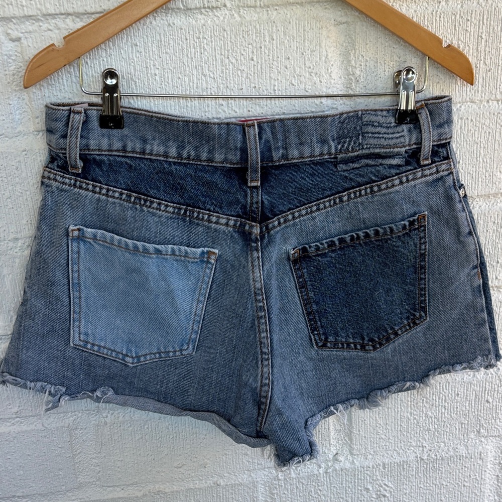Revice Patchwork High-Rise Denim Cutoff Jean Shorts sz 30 - Picture 7 of 10